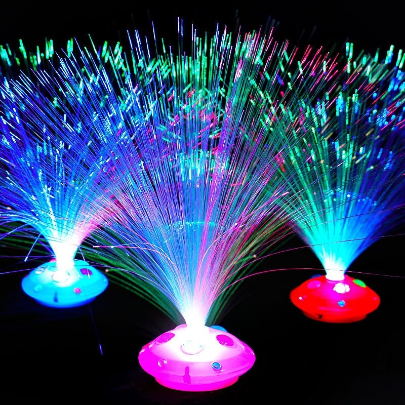 Colored LED Fiber Optic Light Night Lamp Holiday Christmas Wedding Decoration Stars Flower Shine Dark Kids Toys Nighting Lamps