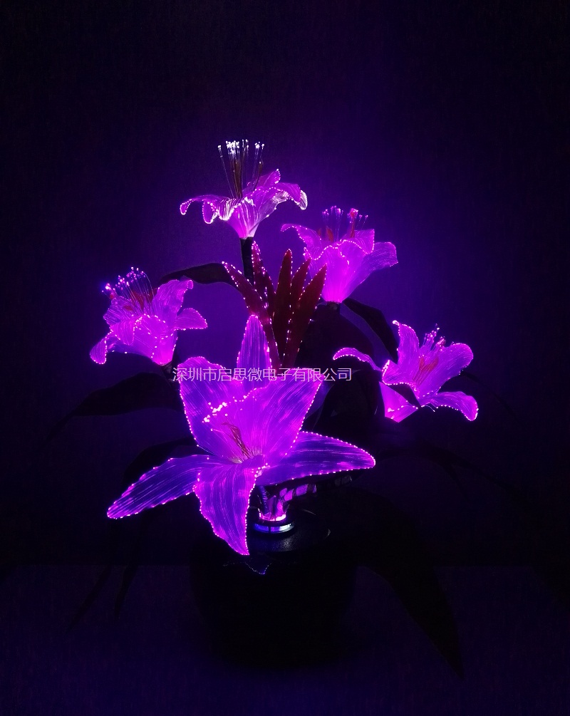 Dynamic Fairy Lily Wedding Decoration Led Lamp Novelty Artistic Optical Fiber Flower Christmas New Year Party Shop Lampara