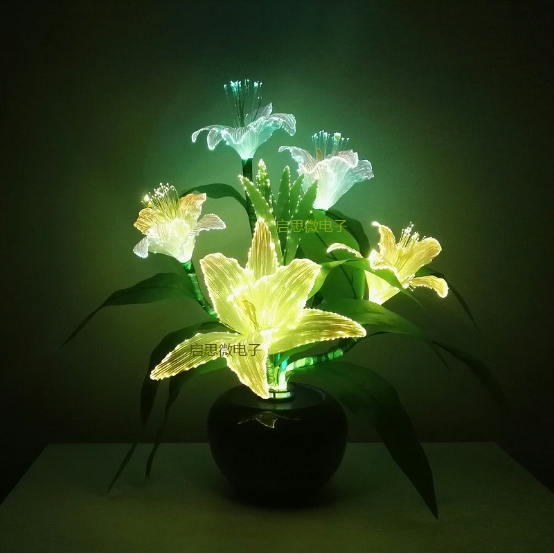 Dynamic Fairy Lily Wedding Decoration Led Lamp Novelty Artistic Optical Fiber Flower Christmas New Year Party Shop Lampara