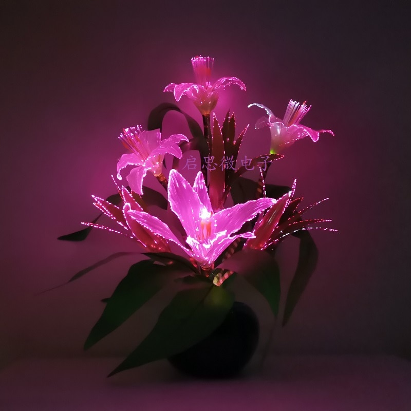 Dynamic Fairy Lily Wedding Decoration Led Lamp Novelty Artistic Optical Fiber Flower Christmas New Year Party Shop Lampara