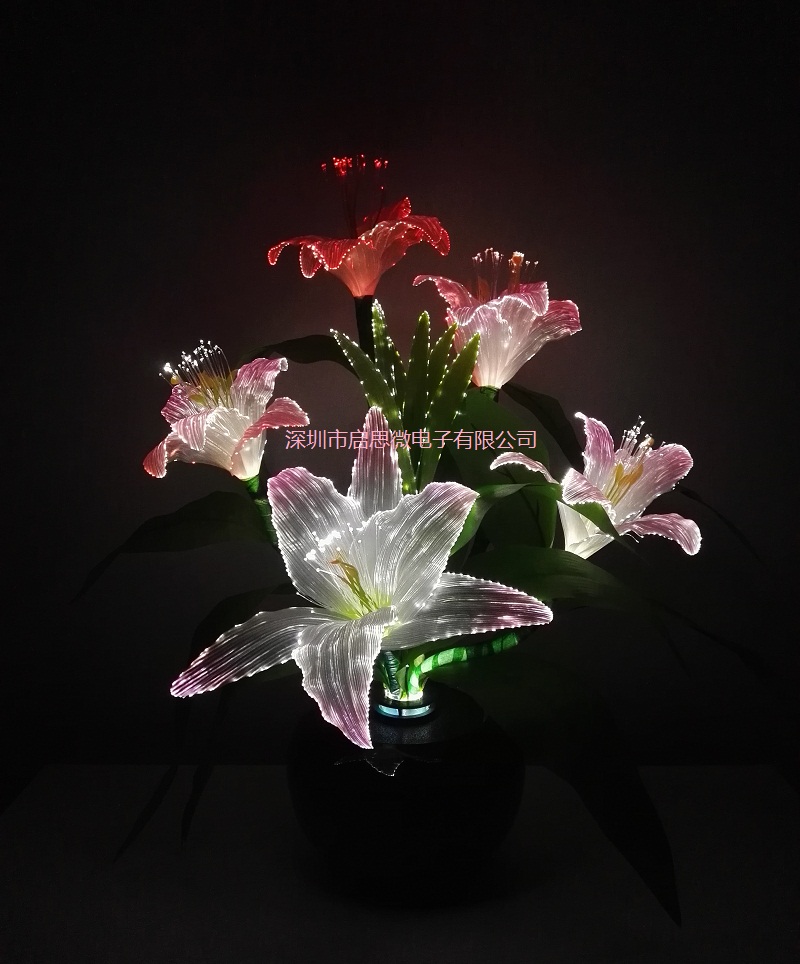 Dynamic Fairy Lily Wedding Decoration Led Lamp Novelty Artistic Optical Fiber Flower Christmas New Year Party Shop Lampara