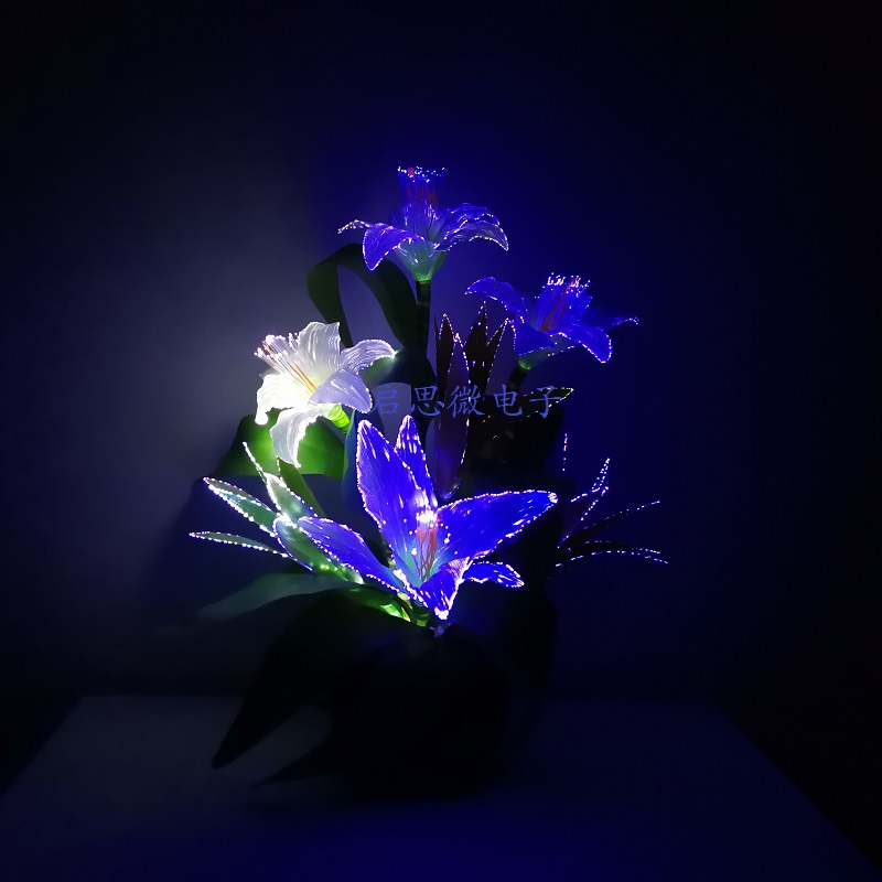 Dynamic Fairy Lily Wedding Decoration Led Lamp Novelty Artistic Optical Fiber Flower Christmas New Year Party Shop Lampara