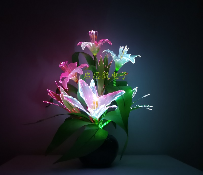 Dynamic Fairy Lily Wedding Decoration Led Lamp Novelty Artistic Optical Fiber Flower Christmas New Year Party Shop Lampara