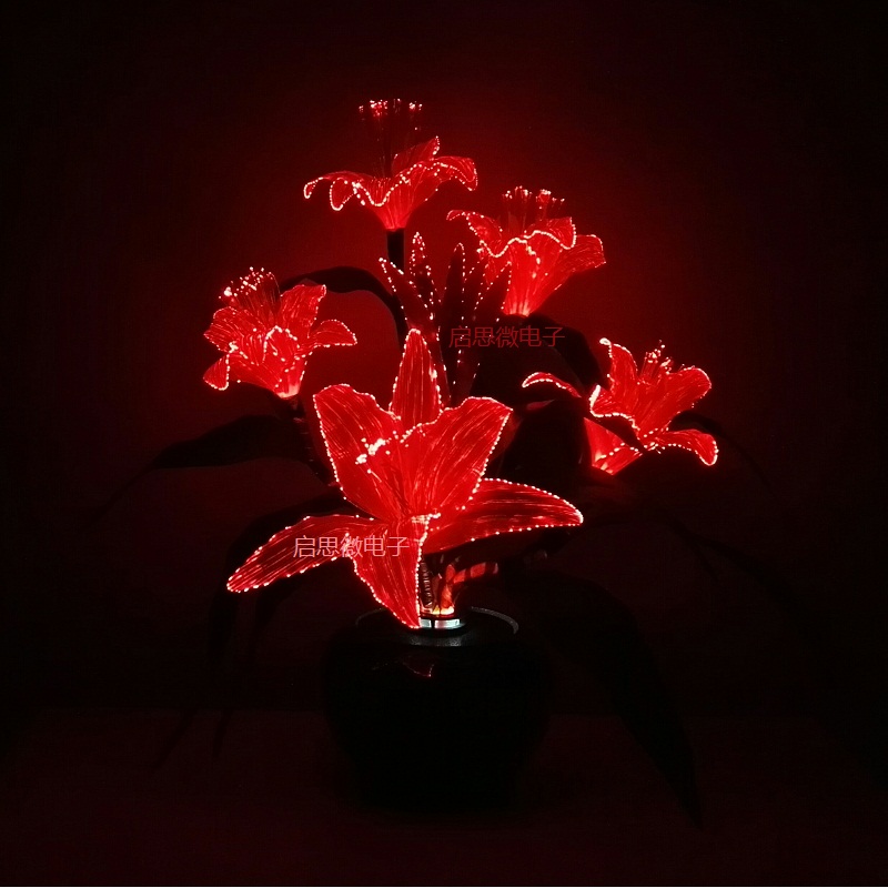 Dynamic Fairy Lily Wedding Decoration Led Lamp Novelty Artistic Optical Fiber Flower Christmas New Year Party Shop Lampara