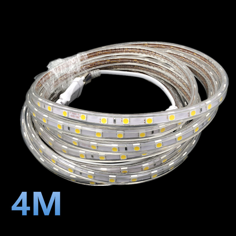 LED Strip Light AC 220V SMD 5050 Flexible Waterproof LED Tape 60LEDs/m Ribbon for Living Room 1M/2M/3M/4M/5M/6M/7M/8M/10M/15M20M