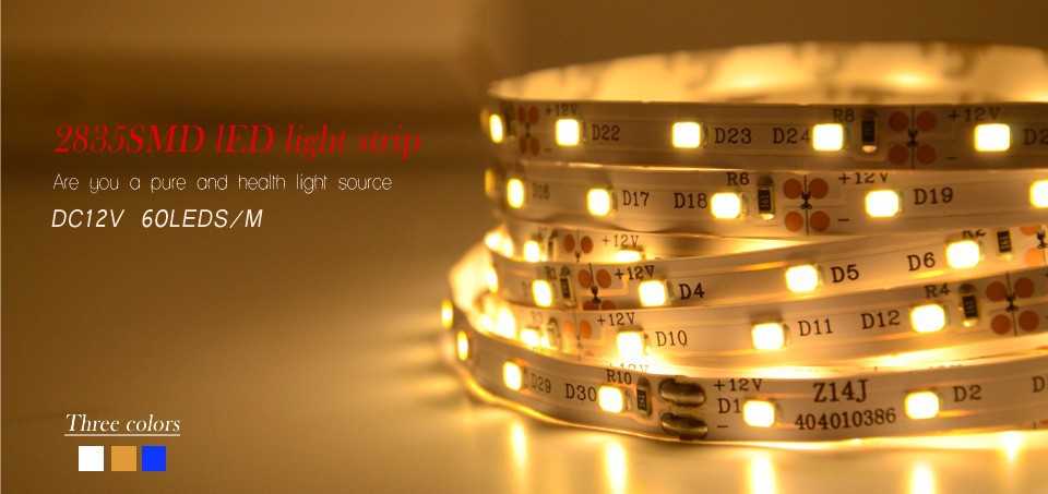 5M / Roll led strip 2835 Luminous Flux More Higher Than Old 3528 5630 5050 SMD LED Strip light 60LEDs/M 12V lamp String Decor