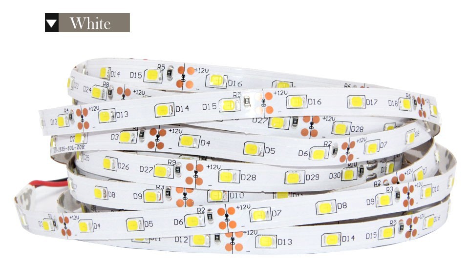 5M / Roll led strip 2835 Luminous Flux More Higher Than Old 3528 5630 5050 SMD LED Strip light 60LEDs/M 12V lamp String Decor