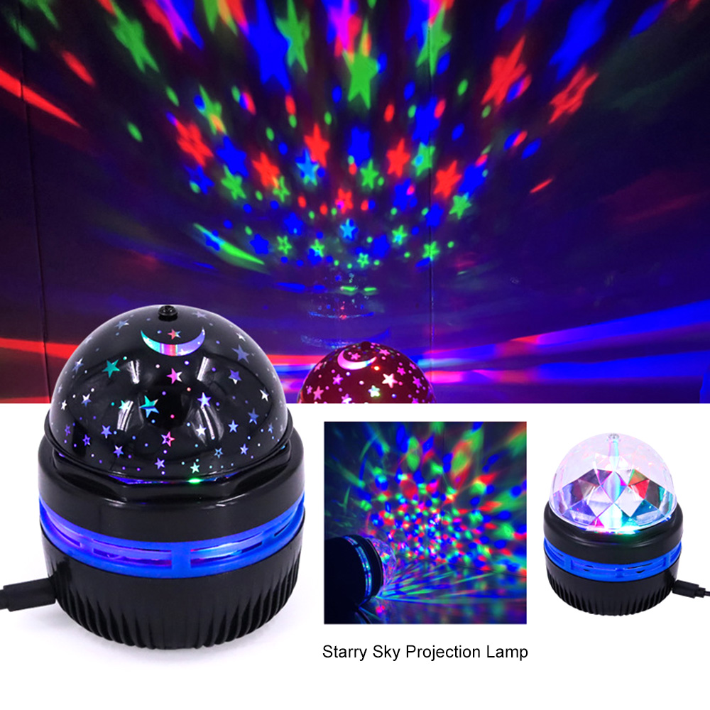 Colorful Starry Sky Projector Lamp Rotating Magic Ball Led Night Light For Bedroom Decor Lamp RGB Moon Galaxy Projection Light