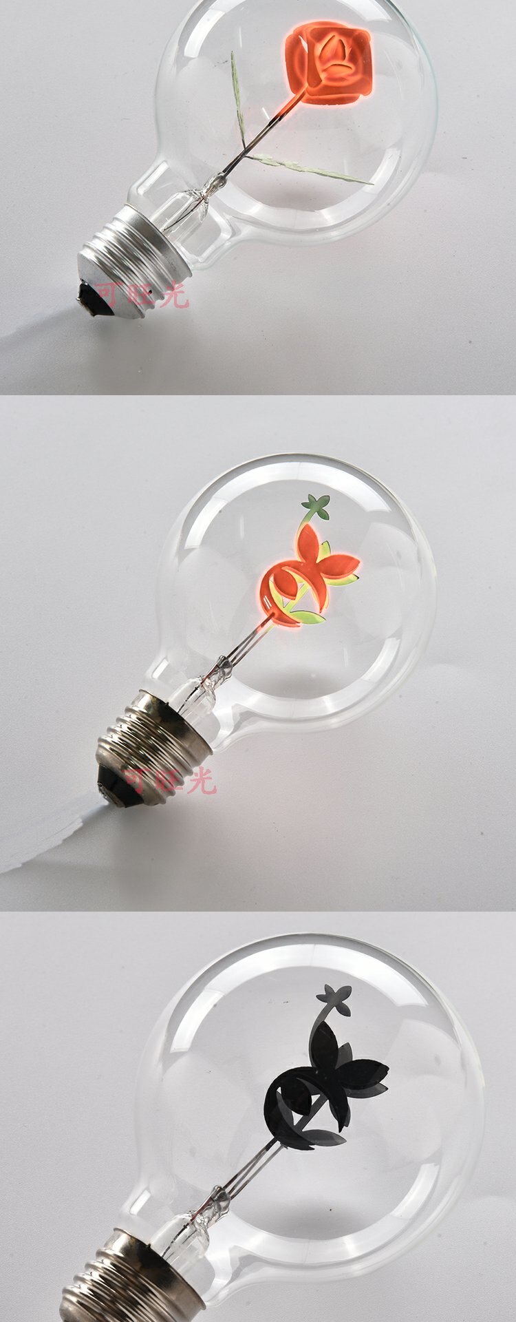 Creative personality flower bulb decoration bulb art LED bulb luminous dark red light source energy saving slightly bright 1W