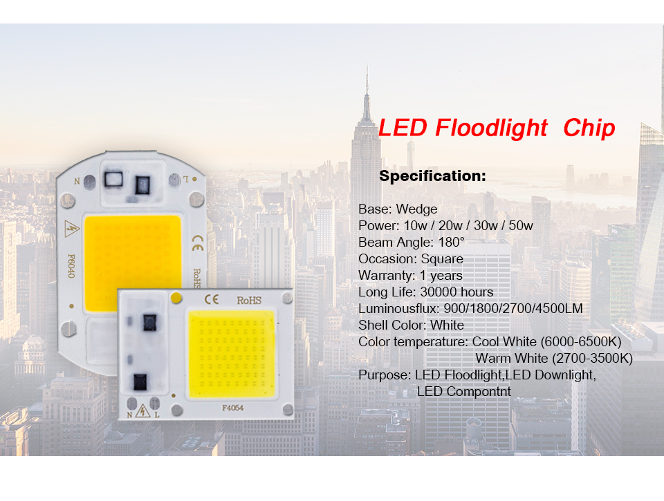 No Need Driver COB LED Lamp Chip 3W 5W 7W 9W 10W 20W 30W 50W 220V Smart IC Lampada LED Bulb Flood Light chips Spotlight Lighting