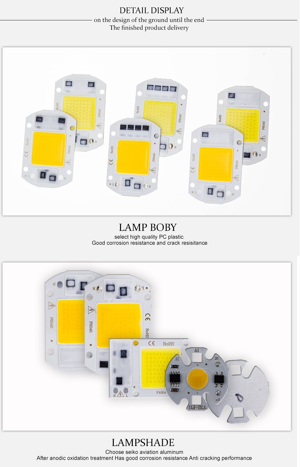 No Need Driver COB LED Lamp Chip 3W 5W 7W 9W 10W 20W 30W 50W 220V Smart IC Lampada LED Bulb Flood Light chips Spotlight Lighting