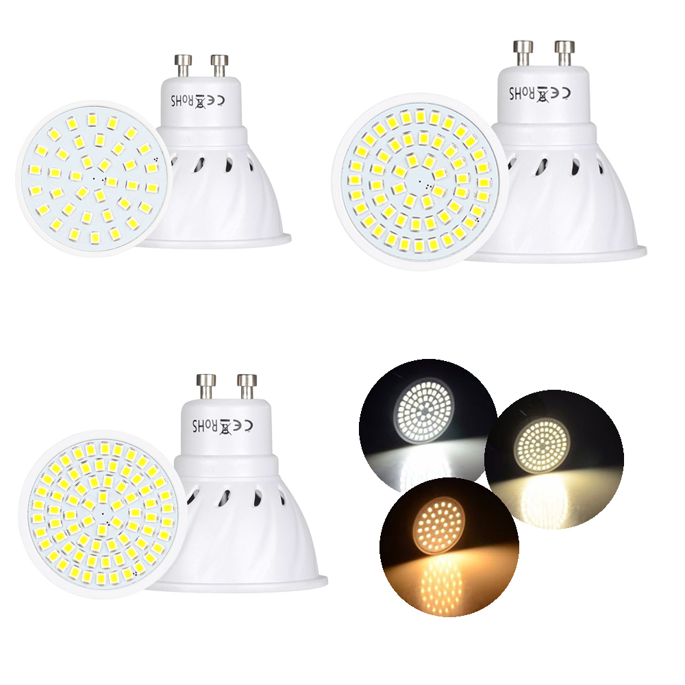 LED Spotlight Bulbs 2835 SMD GU10 3W 4W 5W 36 54 72LEDs Cold Warm Neutral White GU 10 Lamp 12V 24V 110V 220V For Home Decor