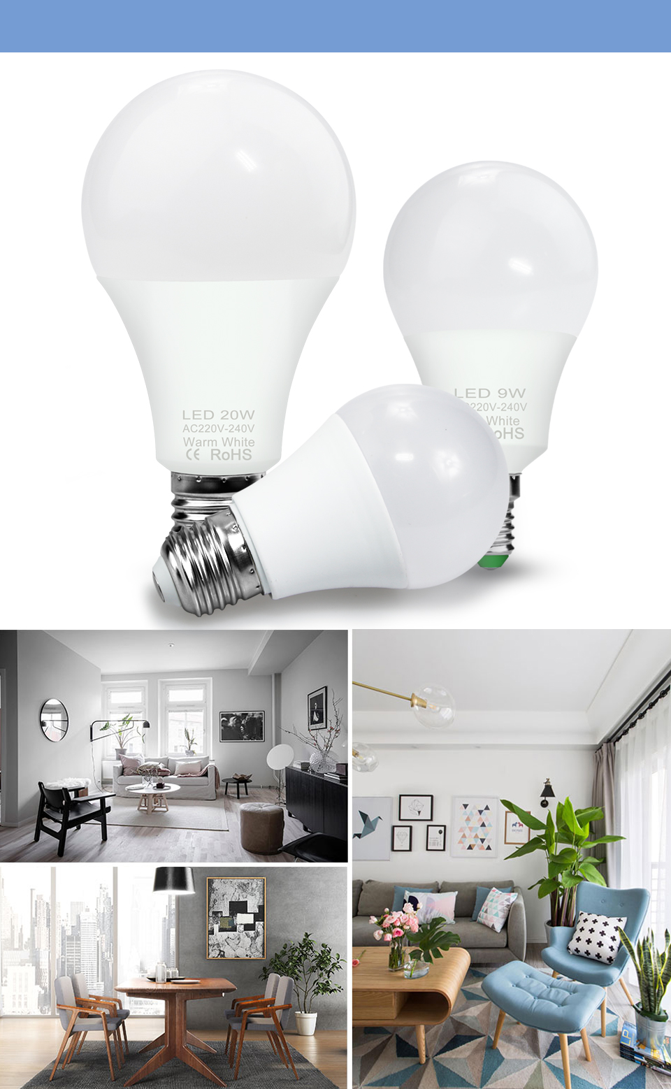 Led E27 Spotlight Light E14 Bulb 3W 6W 9W Led Bulb Warm Cool White Home Decoration Bombillas Light For Home House Living Room