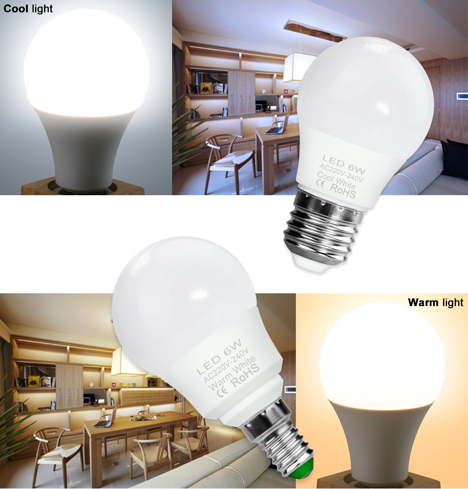 Led E27 Spotlight Light E14 Bulb 3W 6W 9W Led Bulb Warm Cool White Home Decoration Bombillas Light For Home House Living Room