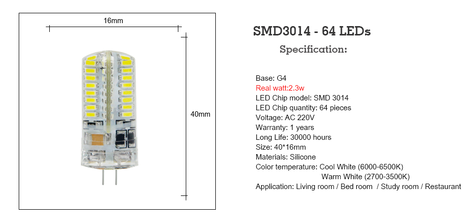 KARWEN LED G4 Lamp 220V 3W 4W 5W DC 12V Lampada LED bulb SMD3014 2835 24 48 64 104L Replace 10w 30w Halogen Light Chandelier