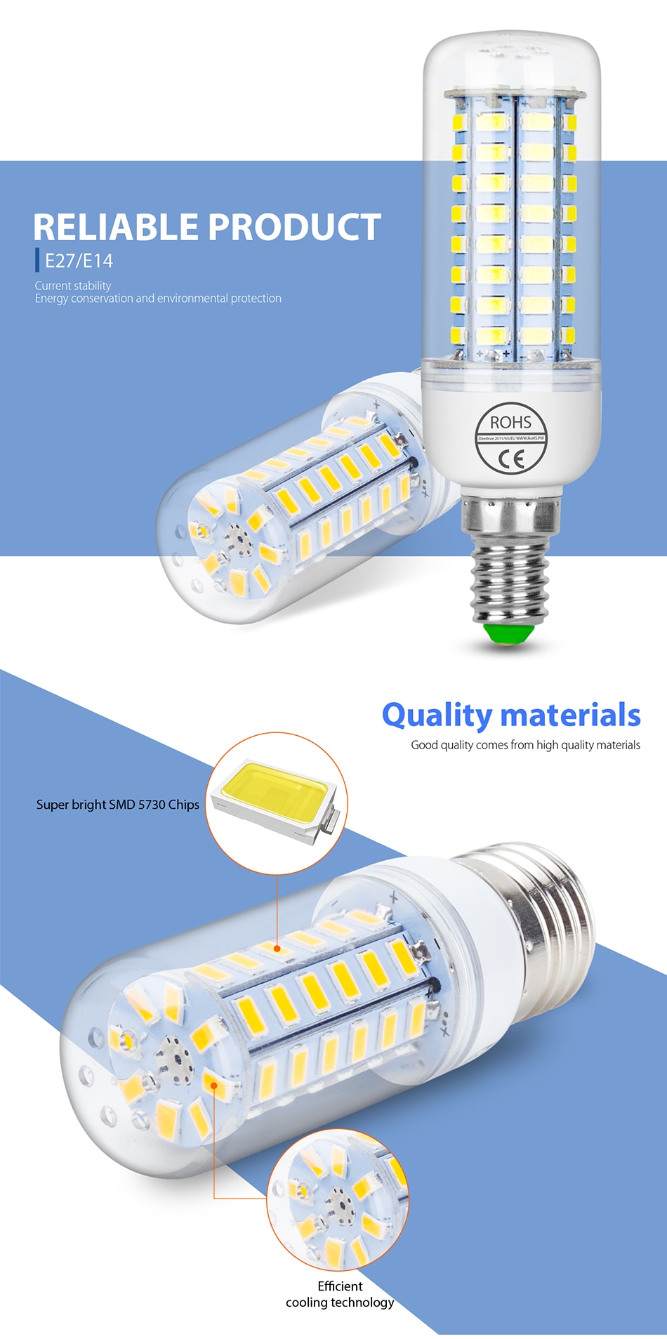 E27 LED Light Bulb 220V Corn Bulbs E14 Energy Saving Lamp G9 Halogen Lights GU10 Lampara LED Chandelier For Home B22 Bombilla