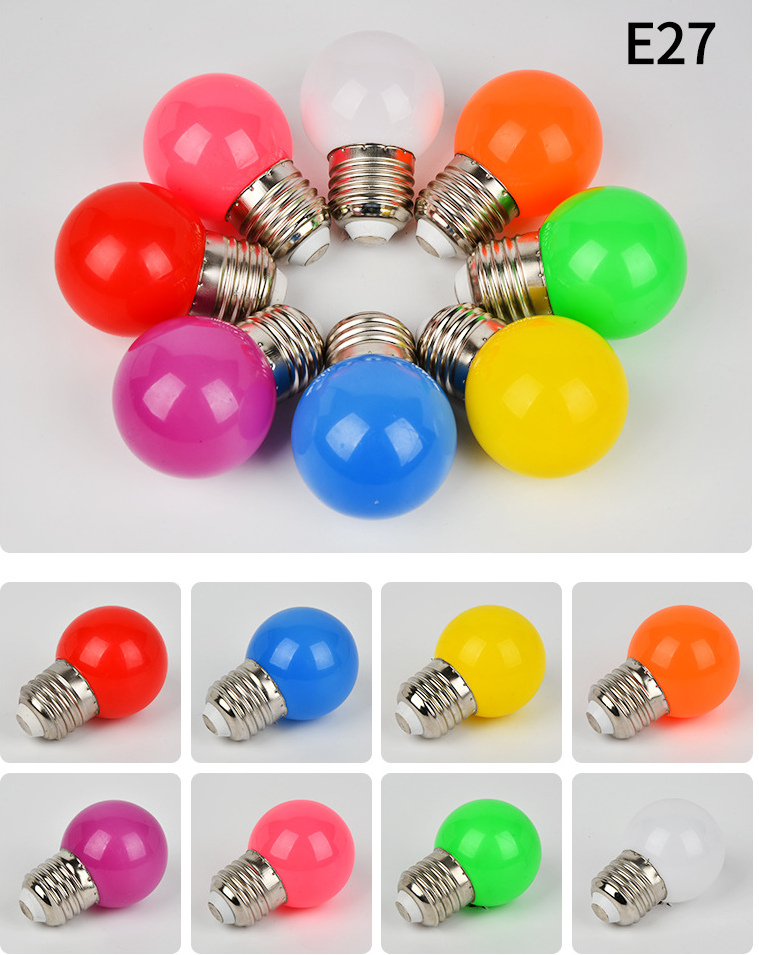 1-20pcs Colour LED Bulb E27 220V G45 7 Color RGB Lampada LED Lamp SMD3528 Decor Holiday Christmas Lamparas Light Bulb Fashlight