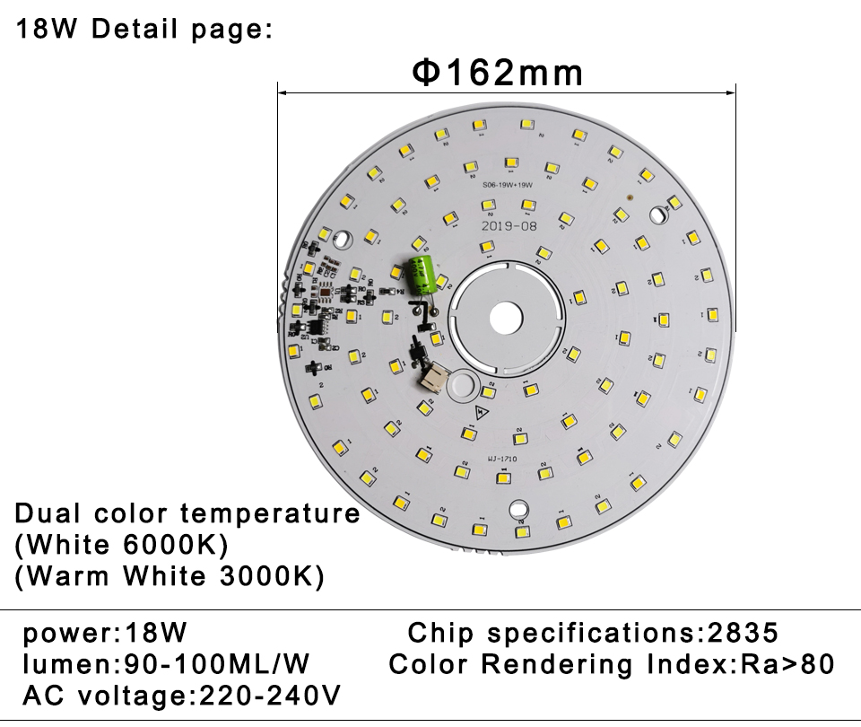 LED Bulb Lamp Chip 3W 6W 12W 18W AC 220V 240V Smart IC No Need Driver DIY Natural White For led downlight Spotlight lamp beads