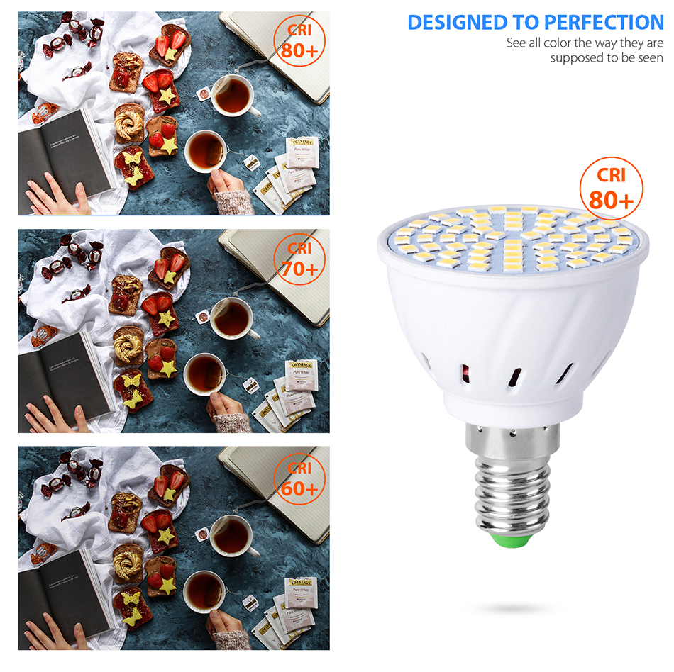 Led Lights GU10 Bombilla E27 Bulb E14 LED Lamp B22 Spot Light MR16 Home Energy Saving Spotlight For Indoor Lighting 48 60 80leds