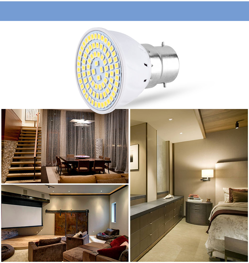 Led Lights GU10 Bombilla E27 Bulb E14 LED Lamp B22 Spot Light MR16 Home Energy Saving Spotlight For Indoor Lighting 48 60 80leds