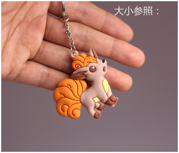 Pokemon Anime Marowak Abra Gengar Ponyta Porygon Alloy Silicone Keychain Accessories Pendant Bag Key Ring Pendant Birthday Gifts