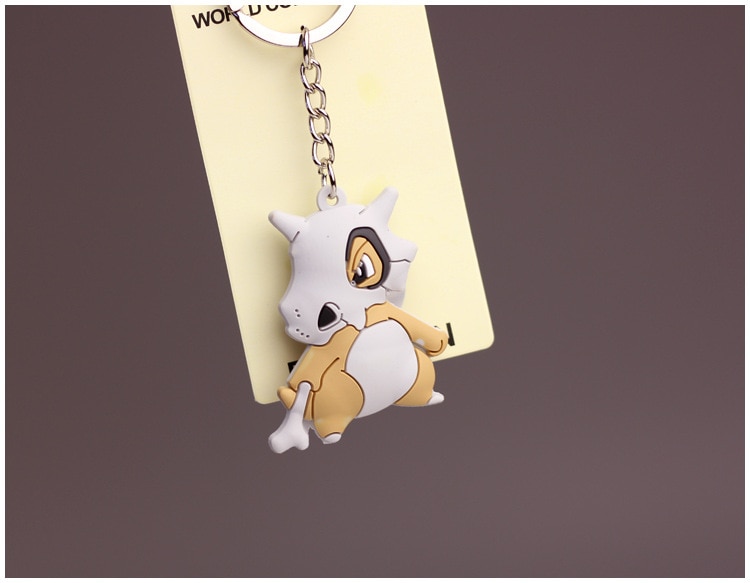 Pokemon Anime Marowak Abra Gengar Ponyta Porygon Alloy Silicone Keychain Accessories Pendant Bag Key Ring Pendant Birthday Gifts