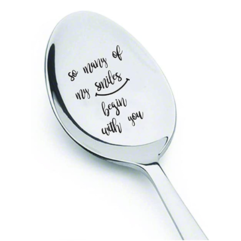 Valentines Day Gift Stainless Steel Milk Coffee Spoons Love Letter Wedding Souvenirs Anniversary Gift for Girlfriend Boyfriend