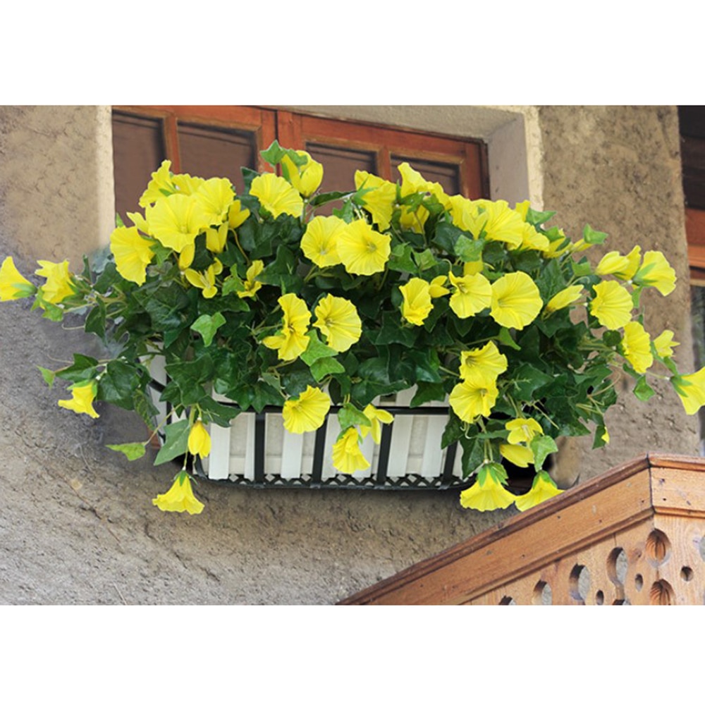 Home Artificial Morning Glory Vine Petunia Wedding Decor Silk cloth Simulation Vibrantly 7 branches Decoration