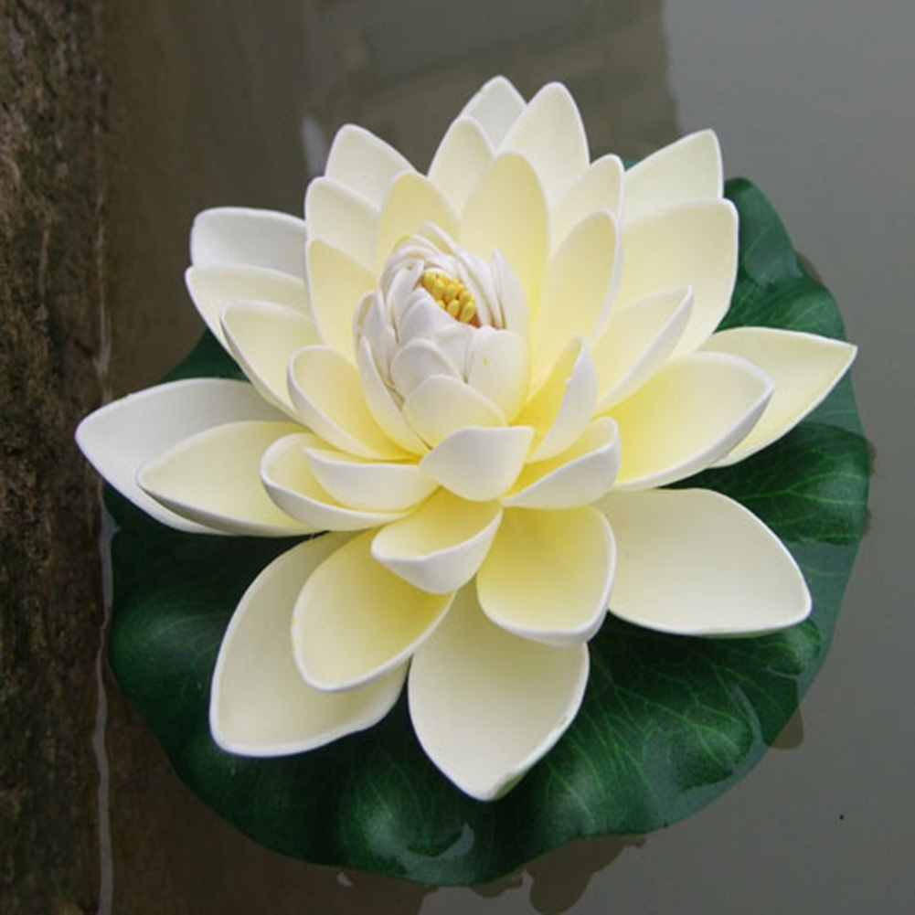 Floating Lotus Water Lily Plastic Pond Aquarium Decor Simulation Artificial Lotus Fake Plant Home Outdoor Decor