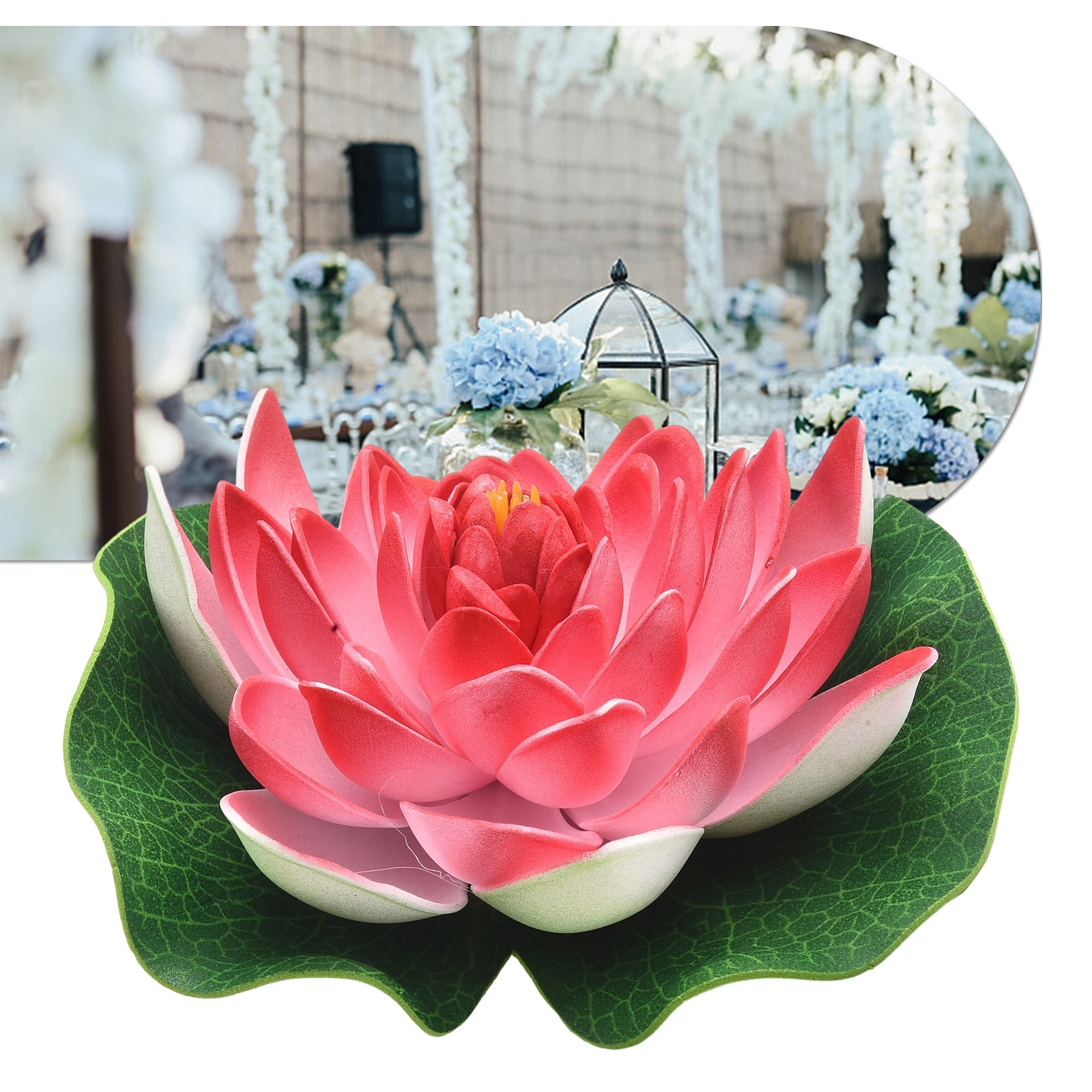 Floating Lotus Water Lily Plastic Pond Aquarium Decor Simulation Artificial Lotus Fake Plant Home Outdoor Decor