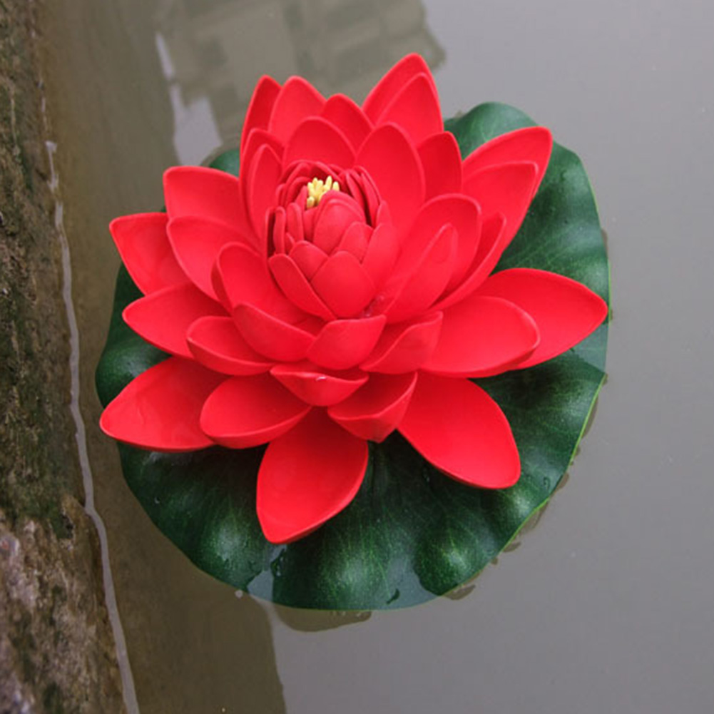 Floating Lotus Water Lily Plastic Pond Aquarium Decor Simulation Artificial Lotus Fake Plant Home Outdoor Decor