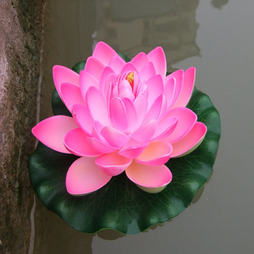 Floating Lotus Water Lily Plastic Pond Aquarium Decor Simulation Artificial Lotus Fake Plant Home Outdoor Decor