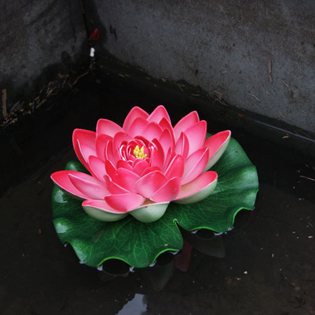 Floating Lotus Water Lily Plastic Pond Aquarium Decor Simulation Artificial Lotus Fake Plant Home Outdoor Decor