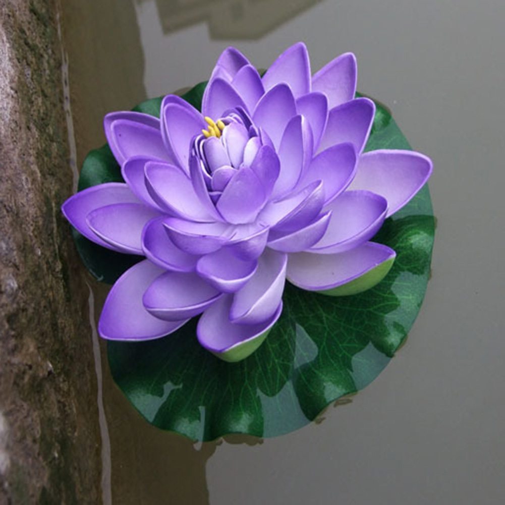 Floating Lotus Water Lily Plastic Pond Aquarium Decor Simulation Artificial Lotus Fake Plant Home Outdoor Decor