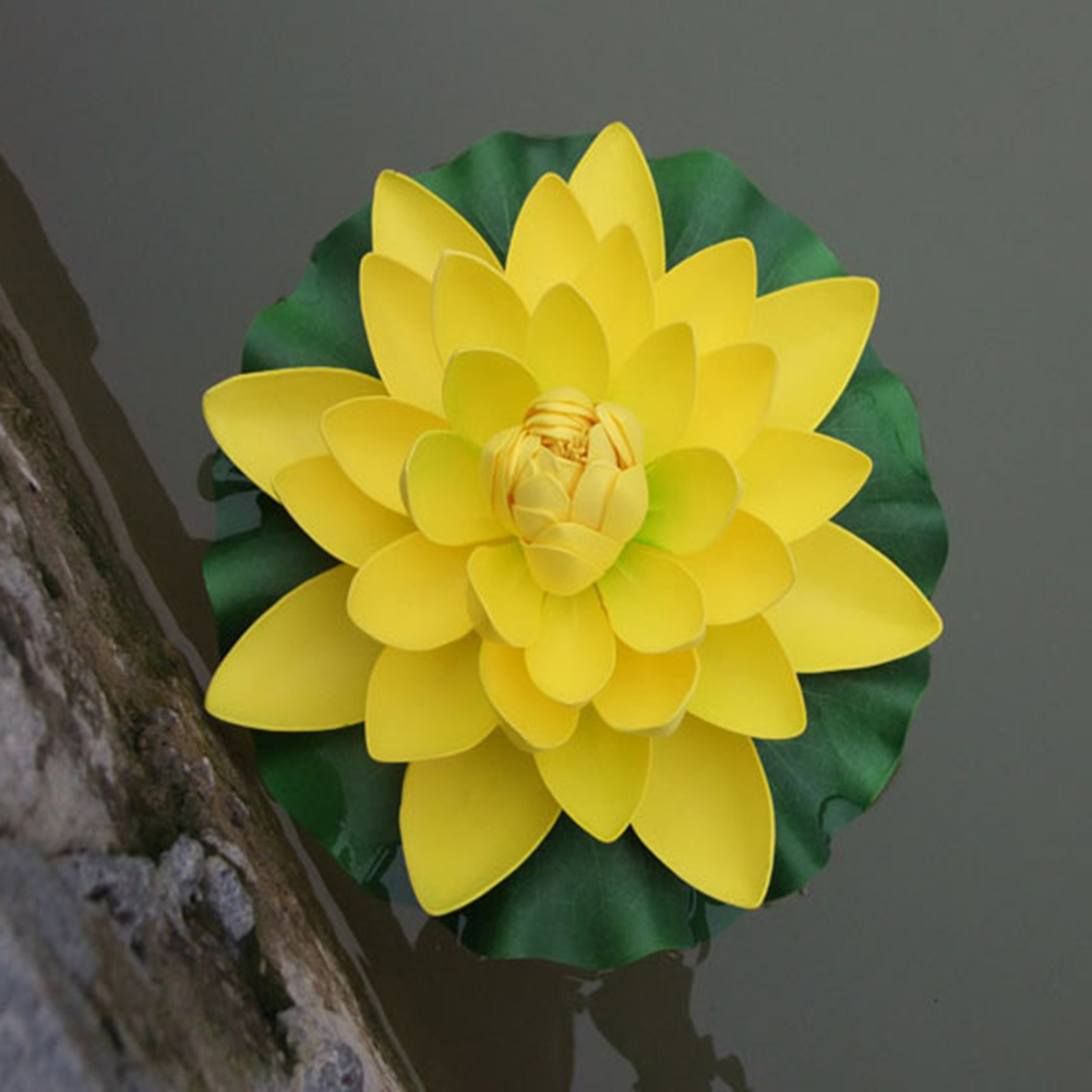 Floating Lotus Water Lily Plastic Pond Aquarium Decor Simulation Artificial Lotus Fake Plant Home Outdoor Decor