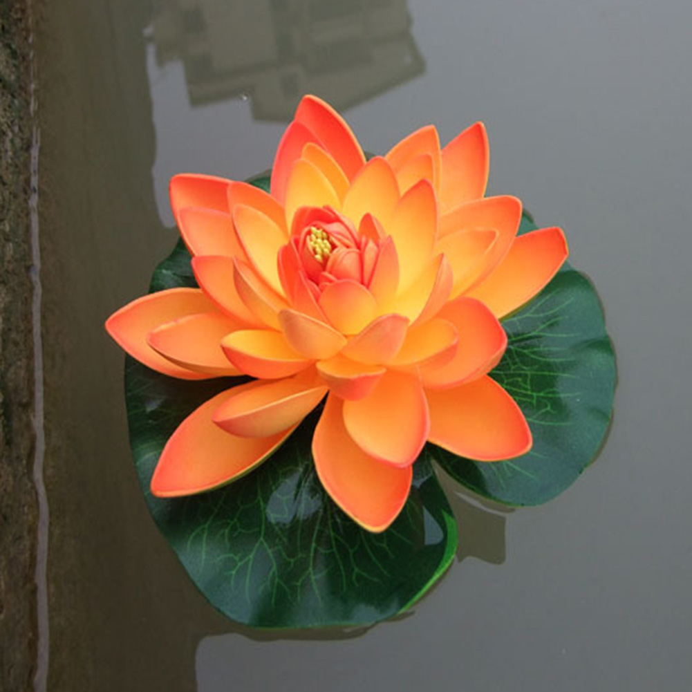 Floating Lotus Water Lily Plastic Pond Aquarium Decor Simulation Artificial Lotus Fake Plant Home Outdoor Decor