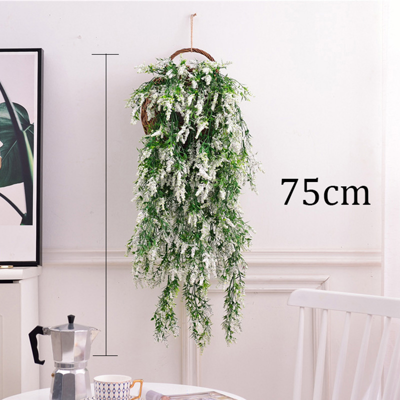 Fashion Violet Artificial Flowers Wall Hanging Basket Flower Orchid Silk Flower Vine Home Wedding Party Street Light Decoration