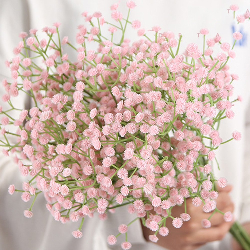 1 Bunch Artificial Fake Silk Gypsophila Flowers Wedding Home Decoration Silicone Real Touch Decorative Garden Decor