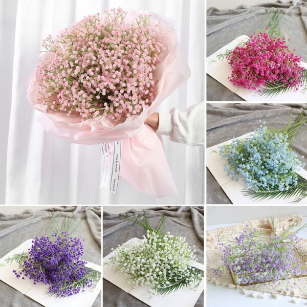 1 Bunch Artificial Fake Silk Gypsophila Flowers Wedding Home Decoration Silicone Real Touch Decorative Garden Decor - Image 5