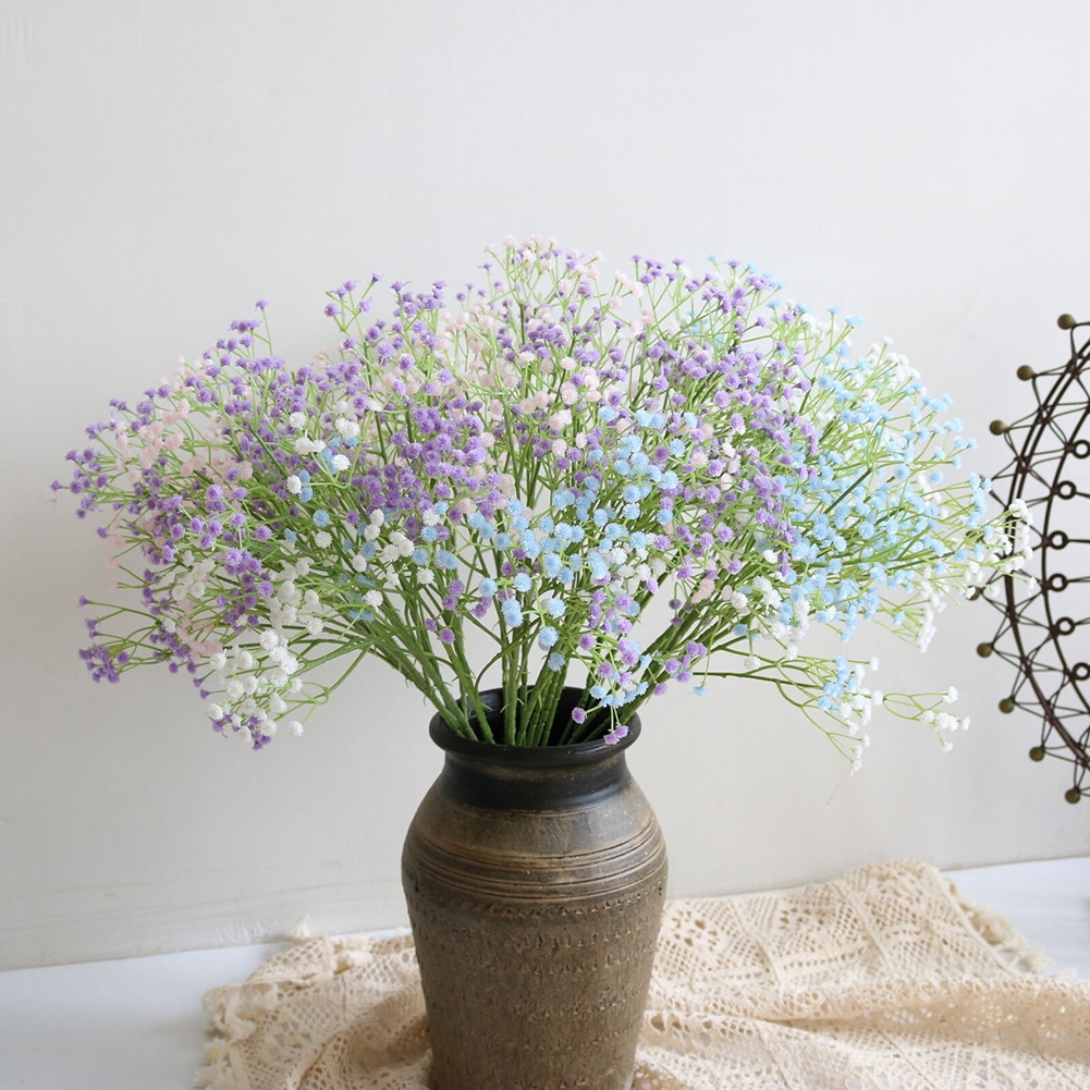 1 Bunch Artificial Fake Silk Gypsophila Flowers Wedding Home Decoration Silicone Real Touch Decorative Garden Decor