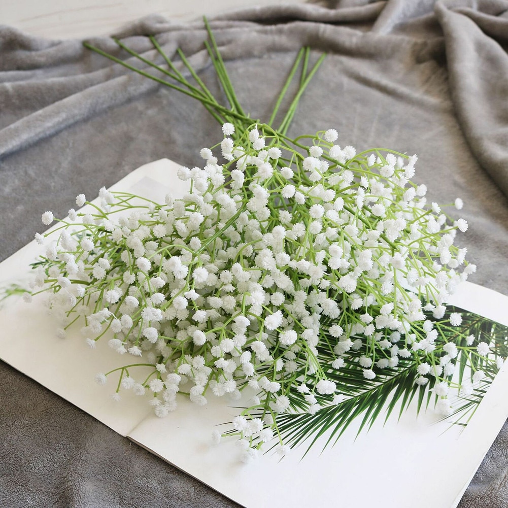 1 Bunch Artificial Fake Silk Gypsophila Flowers Wedding Home Decoration Silicone Real Touch Decorative Garden Decor