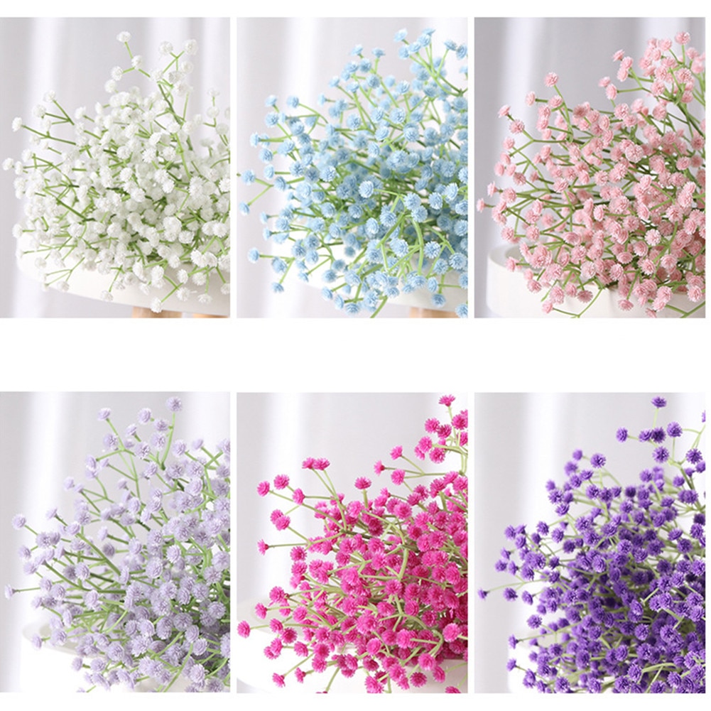 1 Bunch Artificial Fake Silk Gypsophila Flowers Wedding Home Decoration Silicone Real Touch Decorative Garden Decor