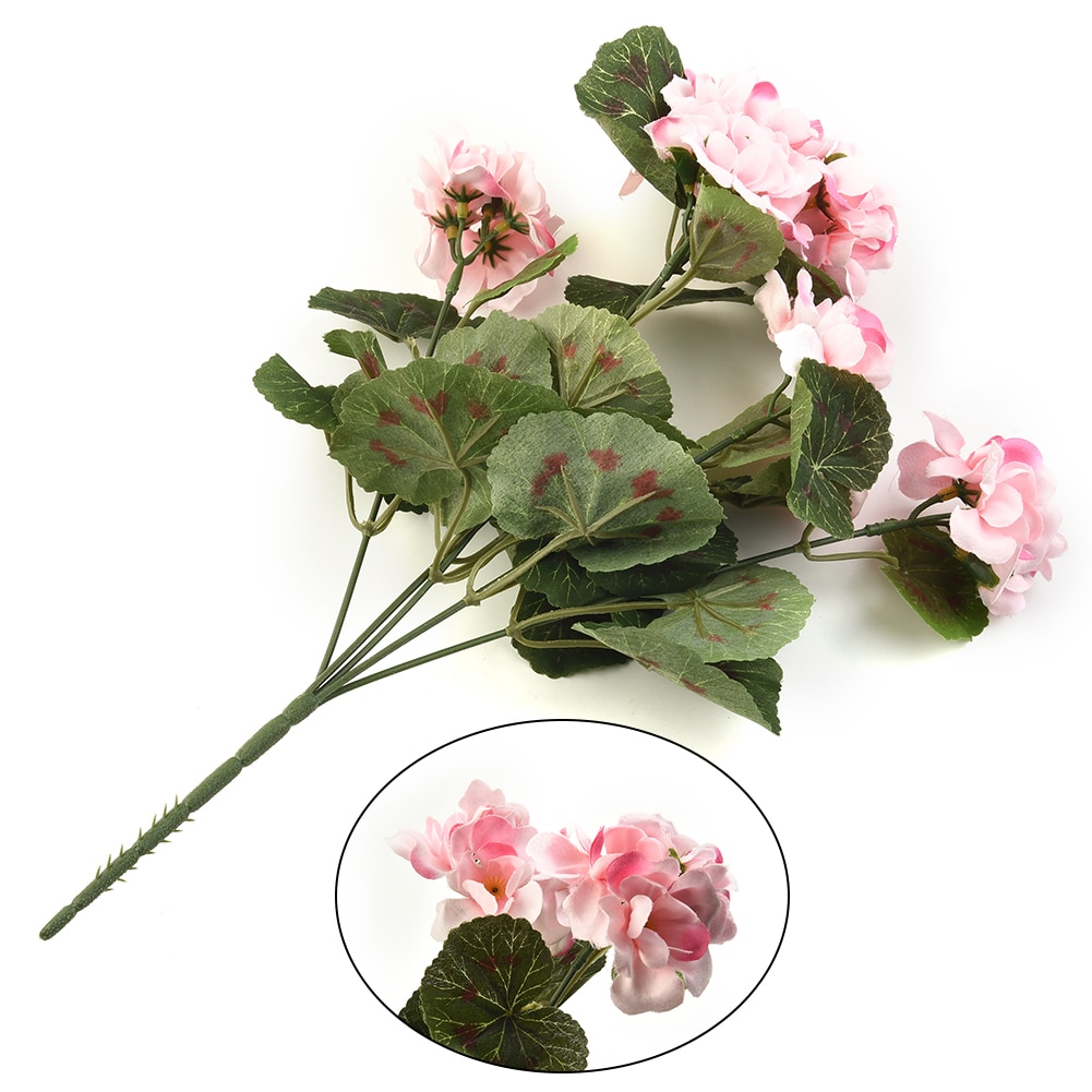 36cm Artificial Geranium Red Pink Flowers Plant Artificial Plants Artificial Flower For Wedding Garden Home Xmas Decor