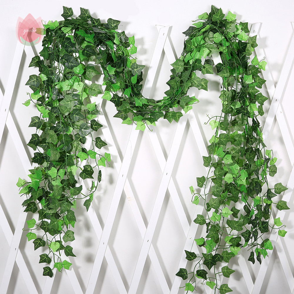 1Pc 230Cm Green Vine Silk Artificial Ivy Hanging Leaf Garland Plant Creeper Leaf ​Home Decor Wedding Bathroom Garden Decoration