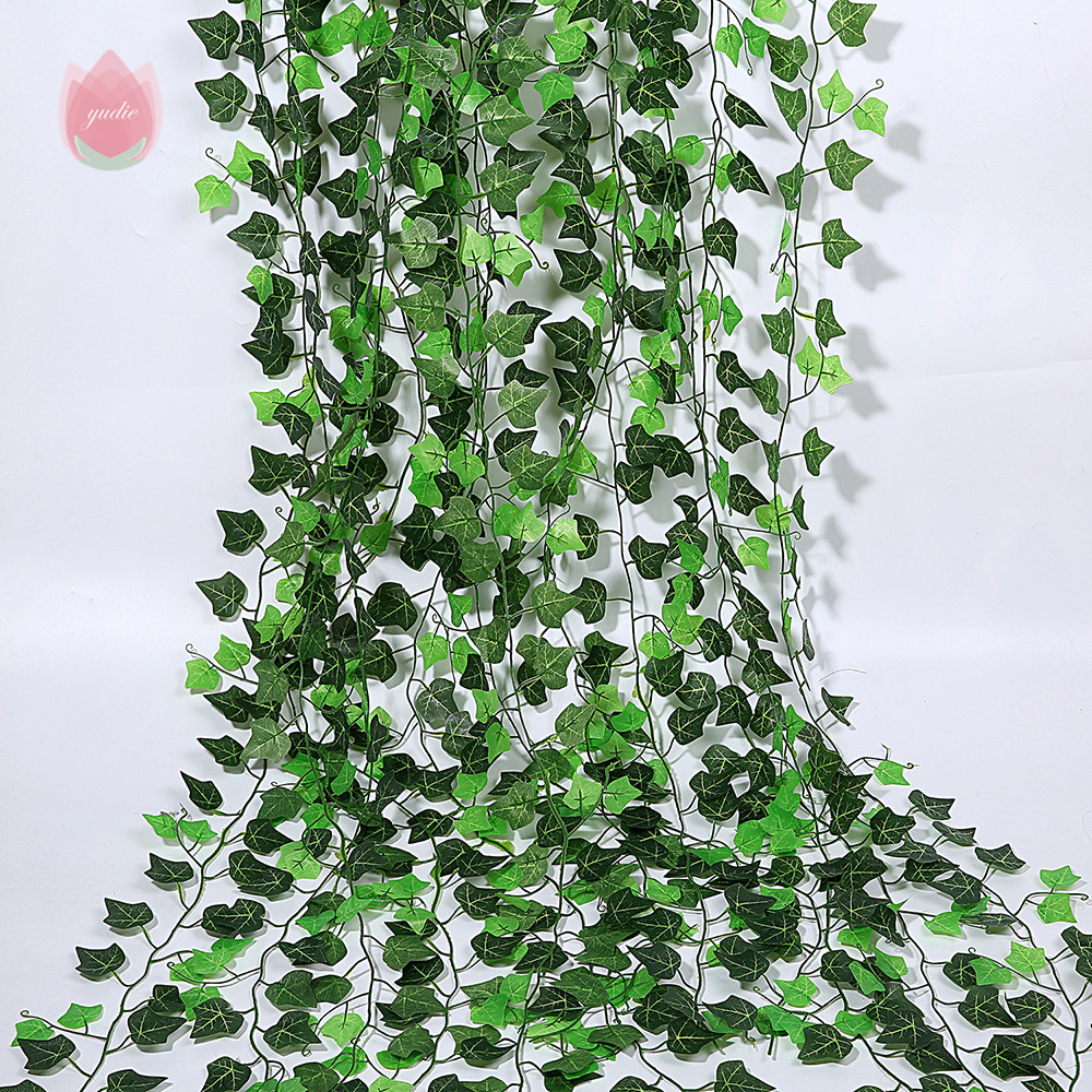 1Pc 230Cm Green Vine Silk Artificial Ivy Hanging Leaf Garland Plant Creeper Leaf ​Home Decor Wedding Bathroom Garden Decoration