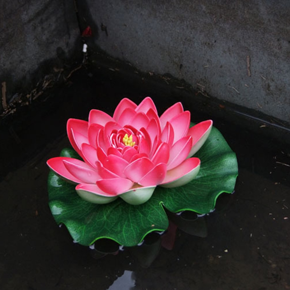 18cm Artificial Water Lily Floating Lotus Flower Pond Aquarium Decor Multicolor Lifelike Water Lily Landscape Decor