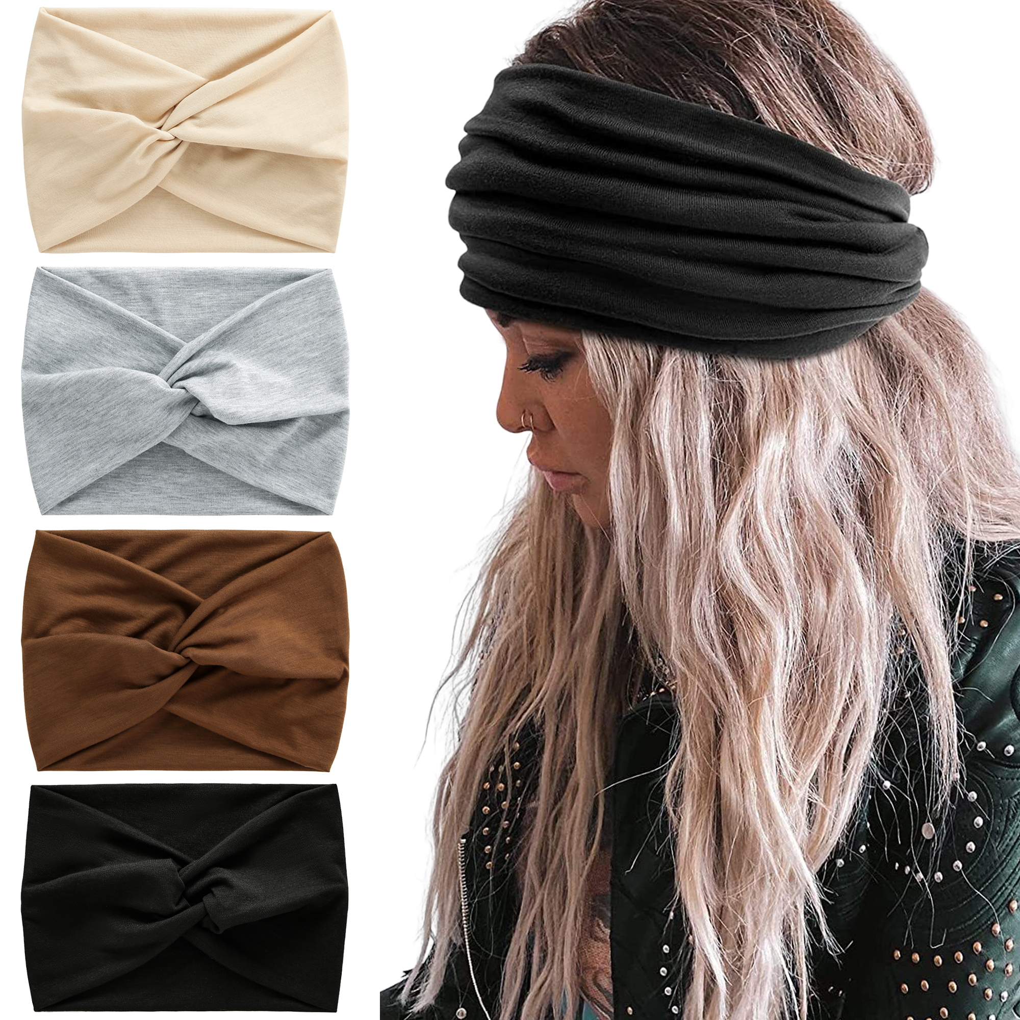 1pcs Hair Band Fashion, Elastic Headbands, Cotton Twisted Cross Head Wrap Hair Band head Accessories, for Women Simple Headband