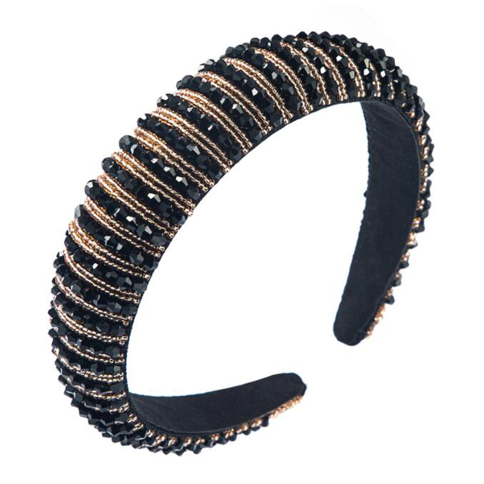 PROLY New Fashion Hairband For Women Full Beads Paved Wide Side Headband Top Luxurious Baroque Hair Accessories Wholesale