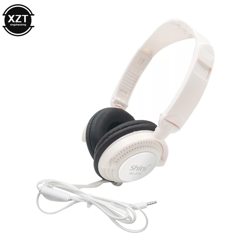 Wired Headphones With Microphone 3.5mm Earphones Foldable Gaming Headset Super Bass Stereo Music Headset For PC Phones