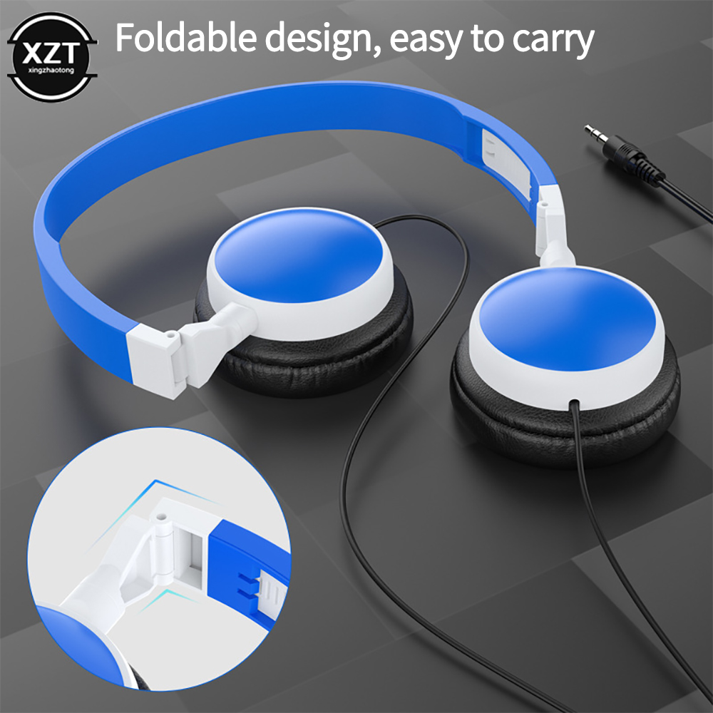 Fashion Wired Foldable 3.5mm HiFi Audio Bass Headset Music Sports Gaming Headphone Professional Headphones for Phone/Tablet